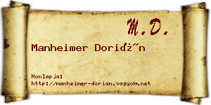 Manheimer Dorián névjegykártya